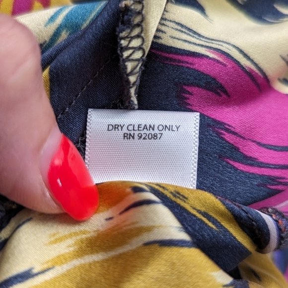 Women's SILK Cap Sleeve Multicolor Abstract Party Blouson Mini Dress Size M - Picture 8 of 15